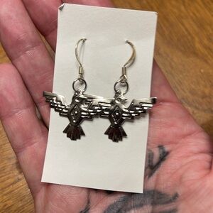 Thunderbird Earrings Silver Tone Thunderbird Earrings